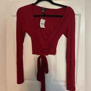 BNWT Cross Front Ribbed Crop Top